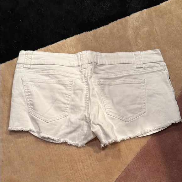 Forever 21 White Distressed Jean Shorts - Picture 3 of 3